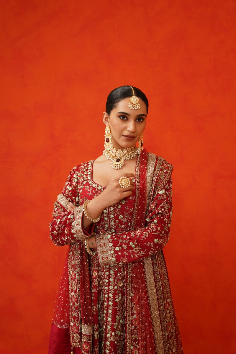 Maroon Jacket Farshi Gharara