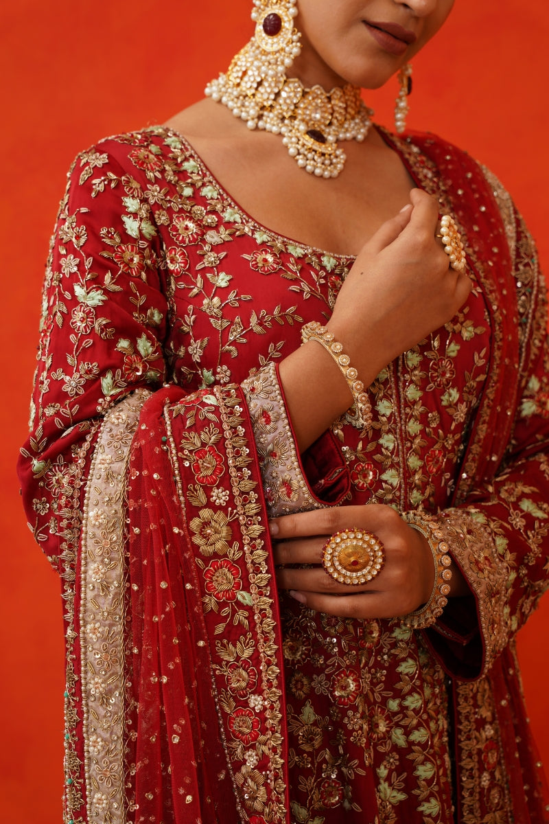 Maroon Jacket Farshi Gharara